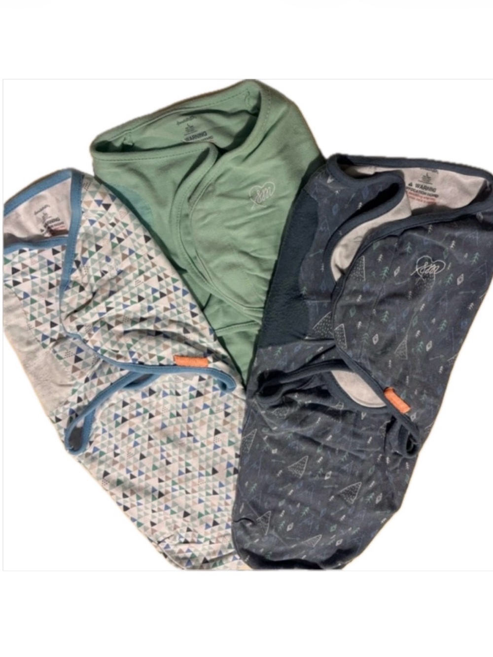 Set of 3 Baby SwaddleMe Wraps Large/3-6m Original Hook/Loop Swaddle Mountaineer